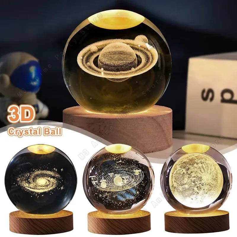 Veilleuse boule de cristal, vue rapprochée