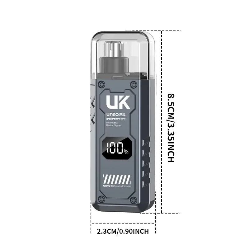 Tondeuse à poils de nez et d'oreilles pour homme, rechargeable par USB, étanche, écran LED 4
