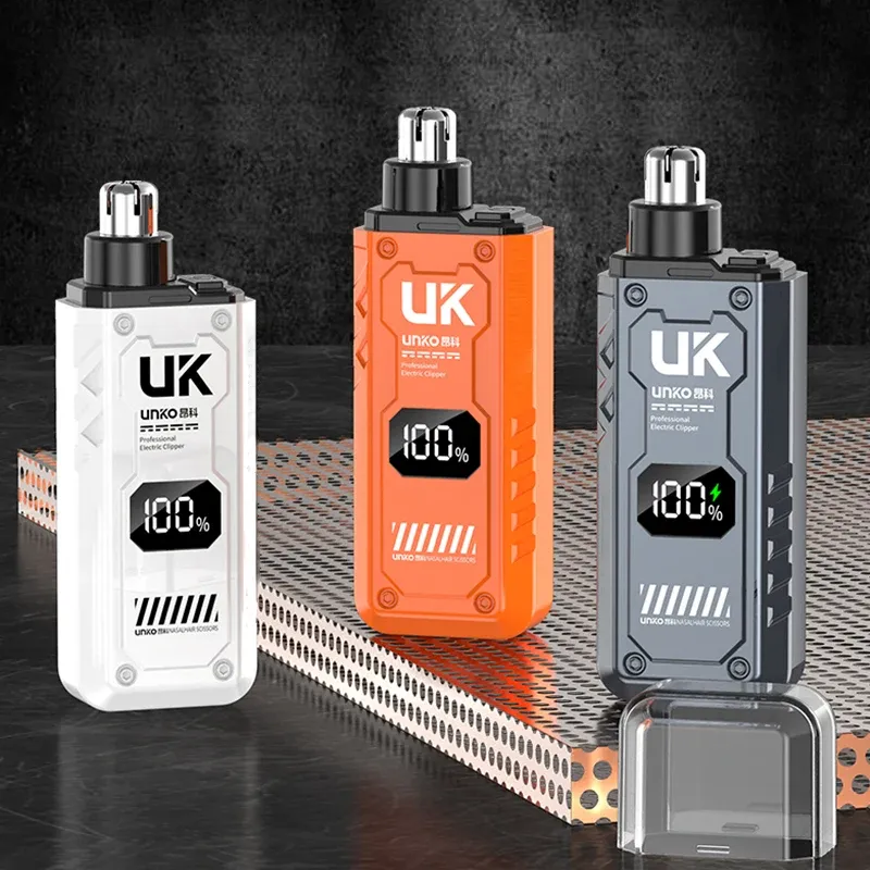 Tondeuse à poils de nez et d'oreilles pour homme, rechargeable par USB, étanche, écran LED 5