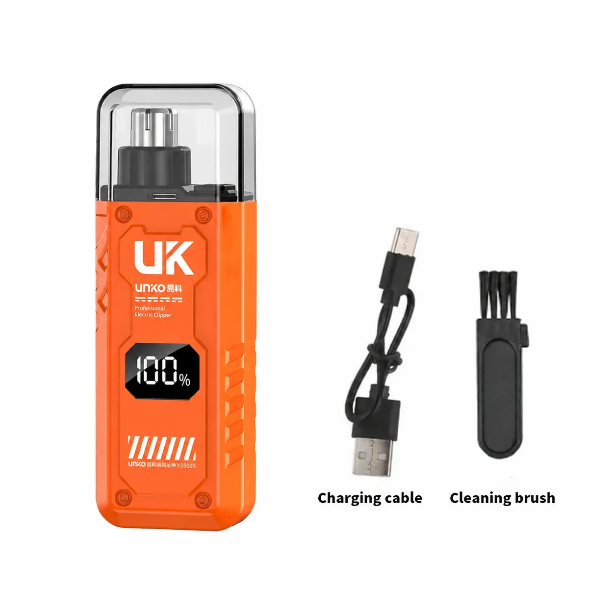 Tondeuse à poils de nez et d'oreilles pour homme, rechargeable par USB, étanche, écran LED 9