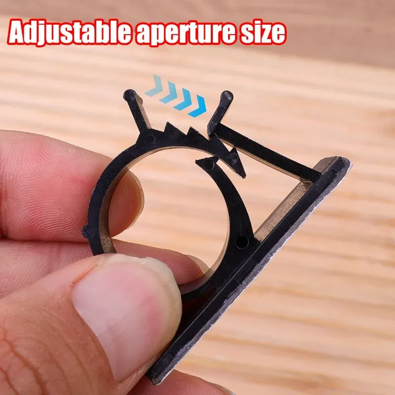 Organisateur de câbles auto-adhésif réglable, lot de 5 ou 50 pièces : clips et attaches métalliques, supports à crochet, support de tringle à rideau et support de tuyau sans clous 3