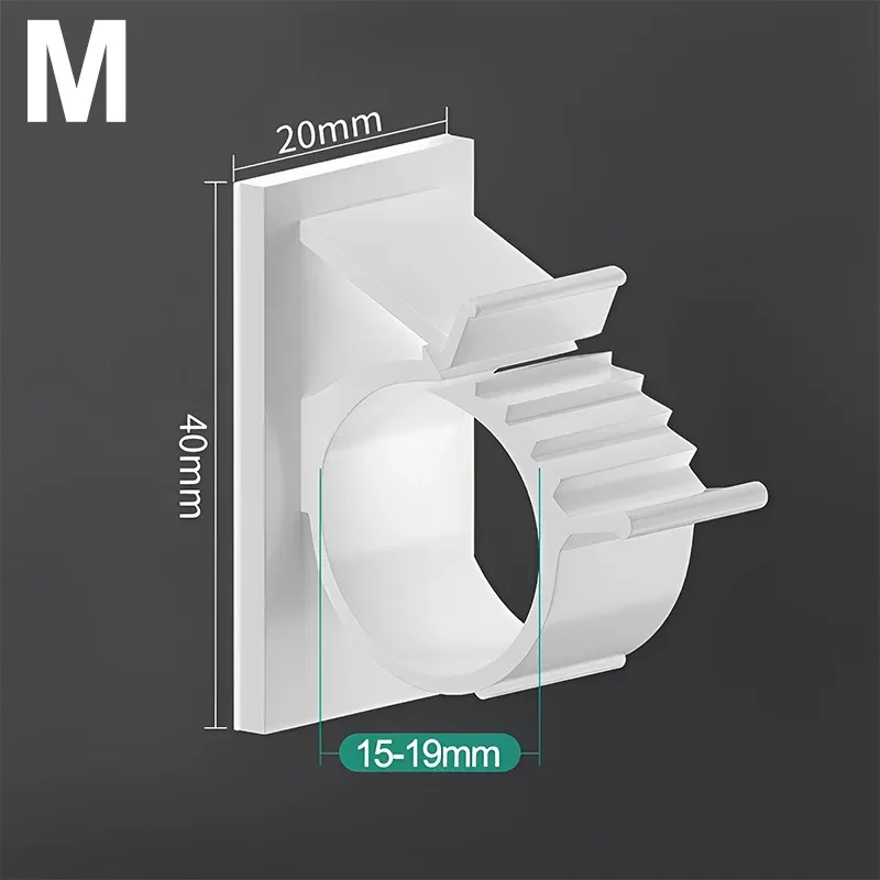 Organisateur de câbles auto-adhésif réglable, lot de 5 ou 50 pièces : clips et attaches métalliques, supports à crochet, support de tringle à rideau et support de tuyau sans clous 8