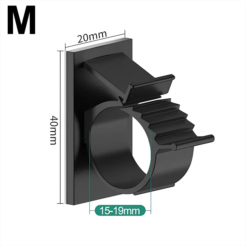 Organisateur de câbles auto-adhésif réglable, lot de 5 ou 50 pièces : clips et attaches métalliques, supports à crochet, support de tringle à rideau et support de tuyau sans clous 7