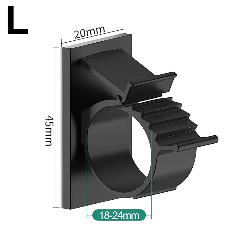Organisateur de câbles auto-adhésif réglable, lot de 5 ou 50 pièces : clips et attaches métalliques, supports à crochet, support de tringle à rideau et support de tuyau sans clous 9