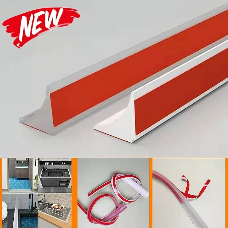 Barrière de douche en silicone pour séparation sèche et humide, bande d'étanchéité murale d'angle - Image 1