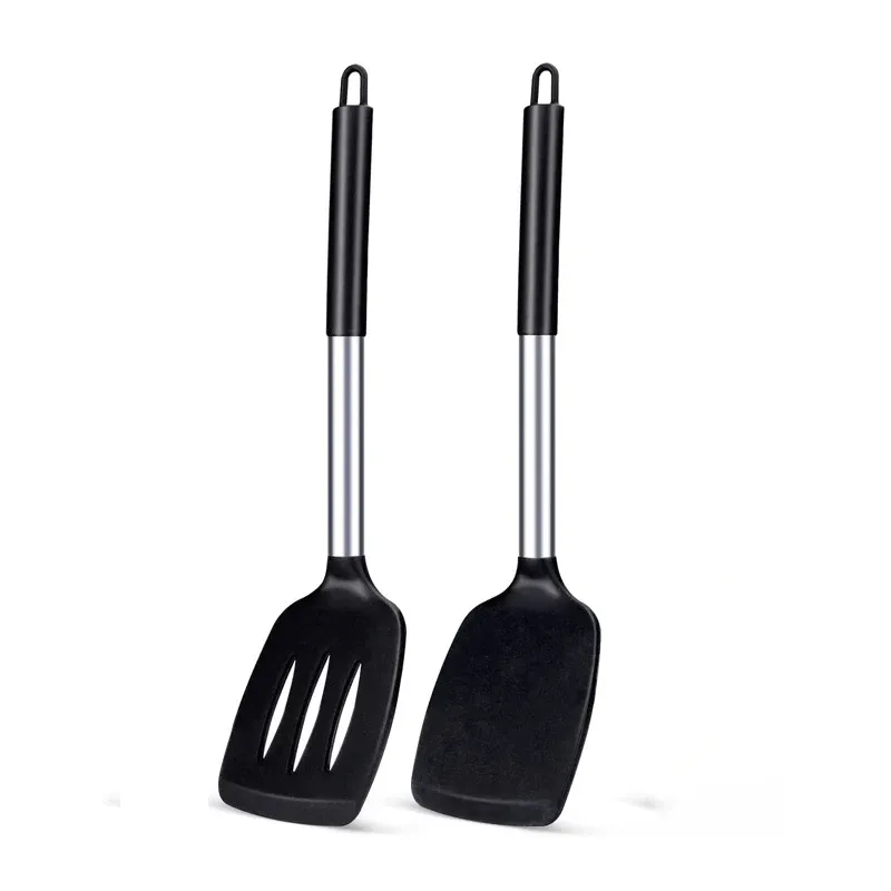 Ensemble de spatules antiadhésives en silicone, 2 pièces, résistantes à la chaleur, ustensiles de cuisine, kit d'outils de cuisine