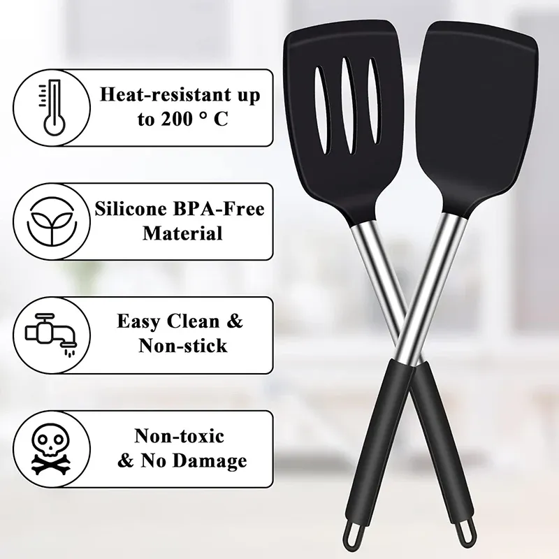 Ensemble de spatules en silicone en cuisine