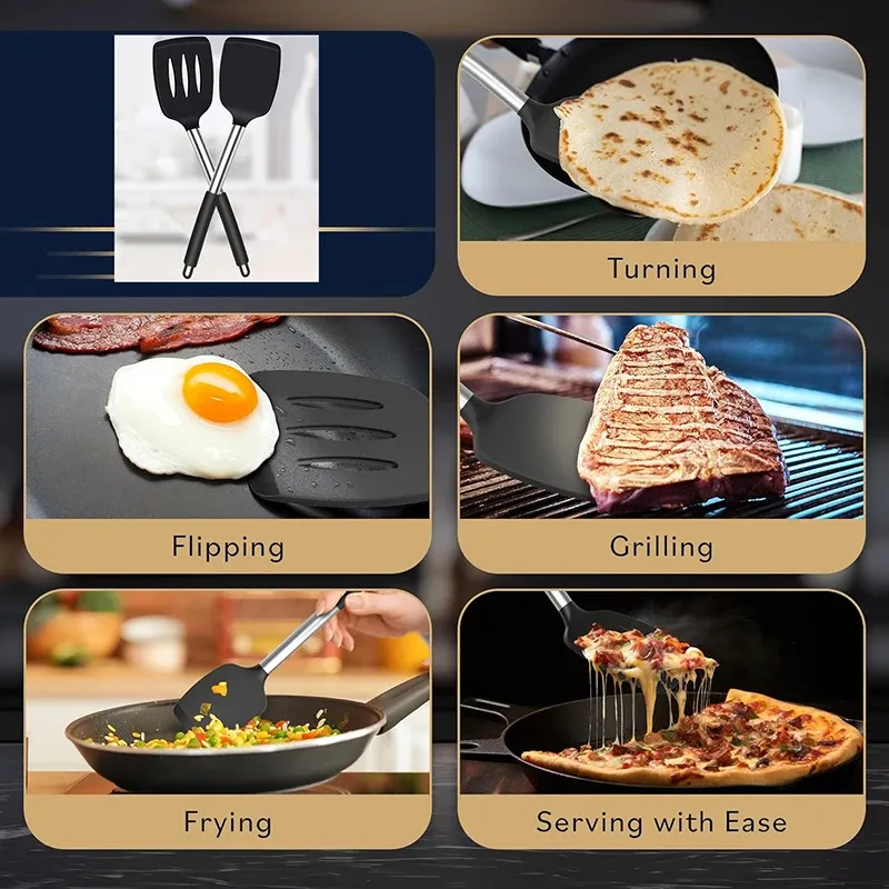 Détail de la tête de spatule en silicone