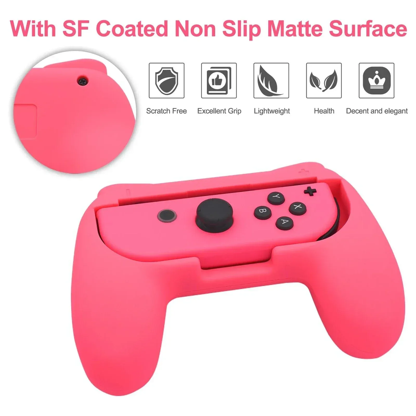 GAMINJA - Lot de 2 manches de contrôle résistants à l'usure pour Nintendo Switch, ergonomiques, compatibles Joy-Con 5