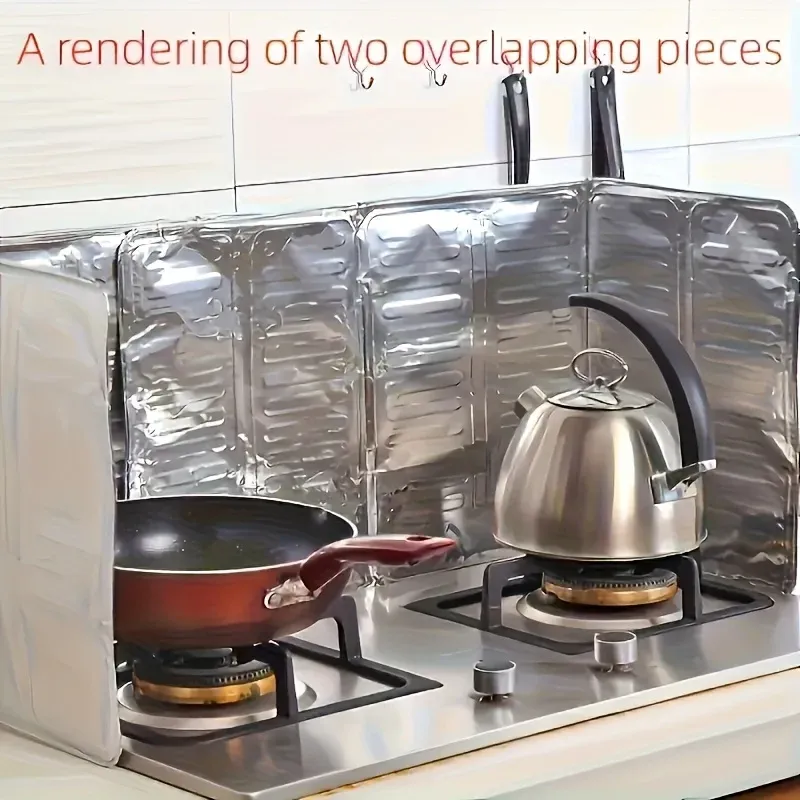 Protection anti-éclaboussures pliable en aluminium pour cuisinière à gaz 5