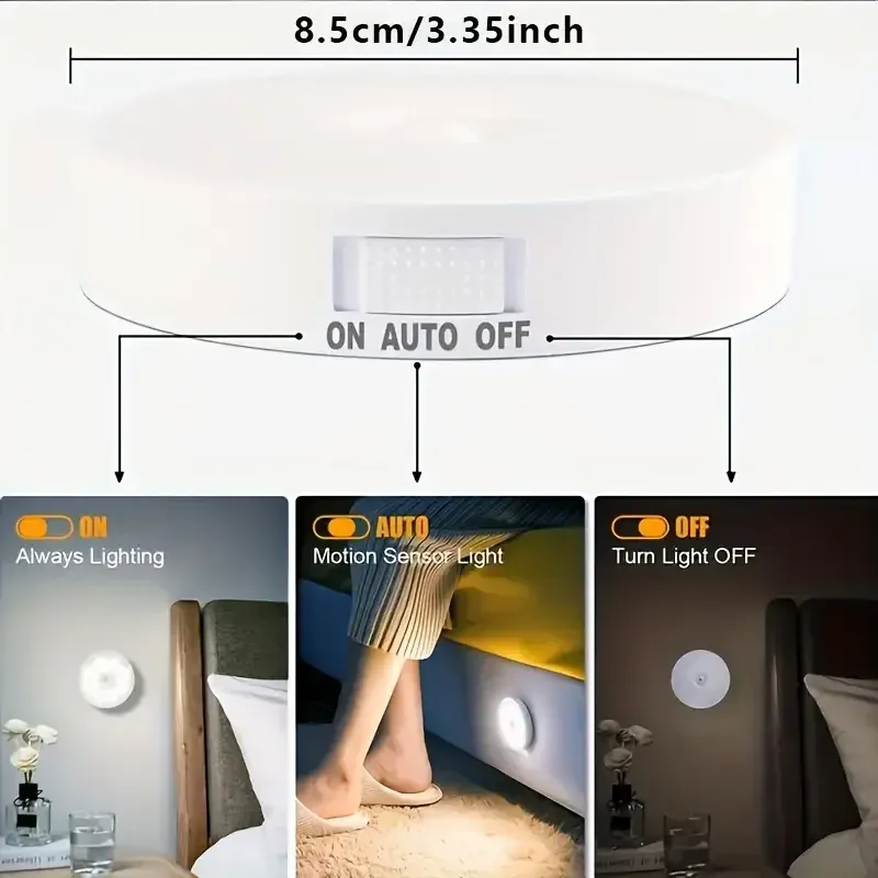Lampe LED avec détecteur de mouvement rechargeable par USB, idéale pour armoire, garde-robe et escalier, sans fil, lot de 1 à 8 pièces 6