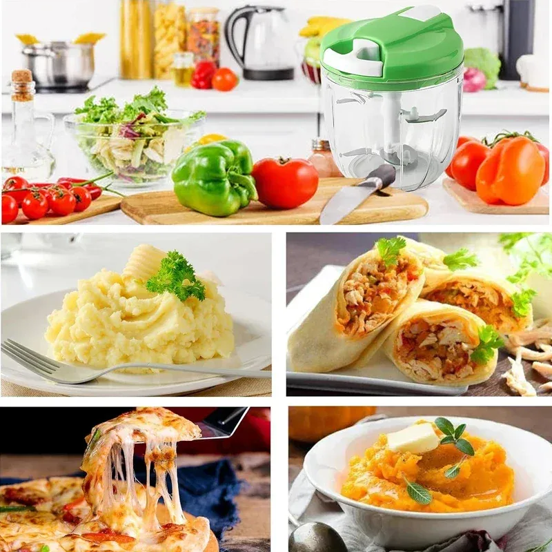 Hachoir à viande multifonction, coupe-oignon et accessoires de cuisine rotatifs pour presse-ail, hachoir à légumes 4