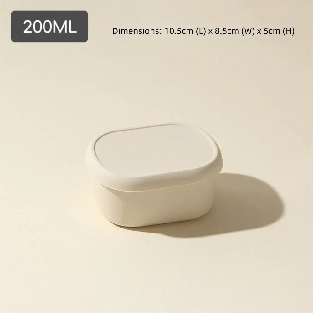 Boîte à repas en silicone de qualité alimentaire avec couvercle, récipient hermétique sans BPA, 200/300/600 ml, passe au micro-ondes, idéale pour les pique-niques 12