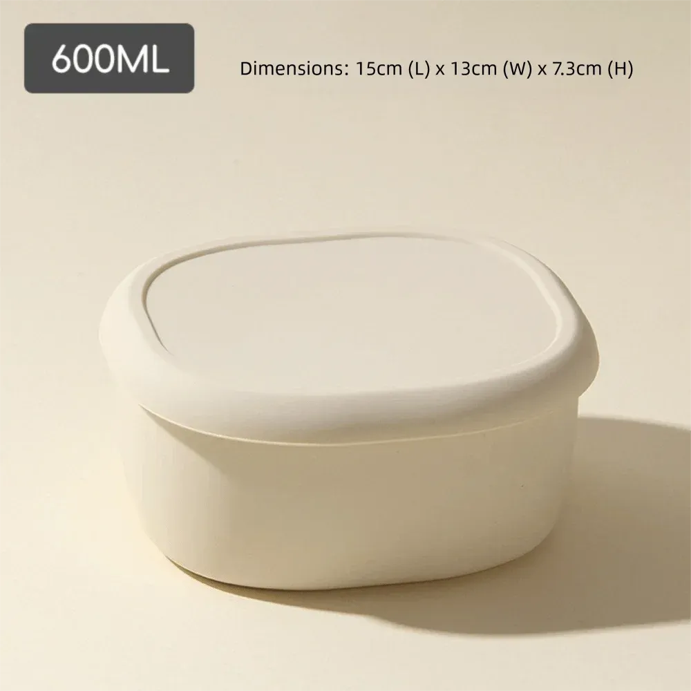 Boîte à repas en silicone de qualité alimentaire avec couvercle, récipient hermétique sans BPA, 200/300/600 ml, passe au micro-ondes, idéale pour les pique-niques 9