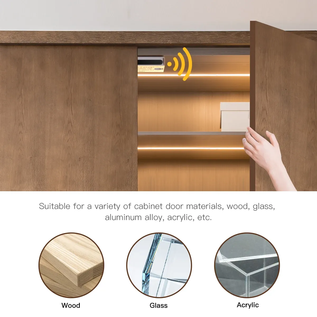 1/2/3/4/5/6 pièces – Bande LED COB avec capteur de porte infrarouge pour armoire de cuisine et placard, kit de bricolage avec contrôleur de proximité 5