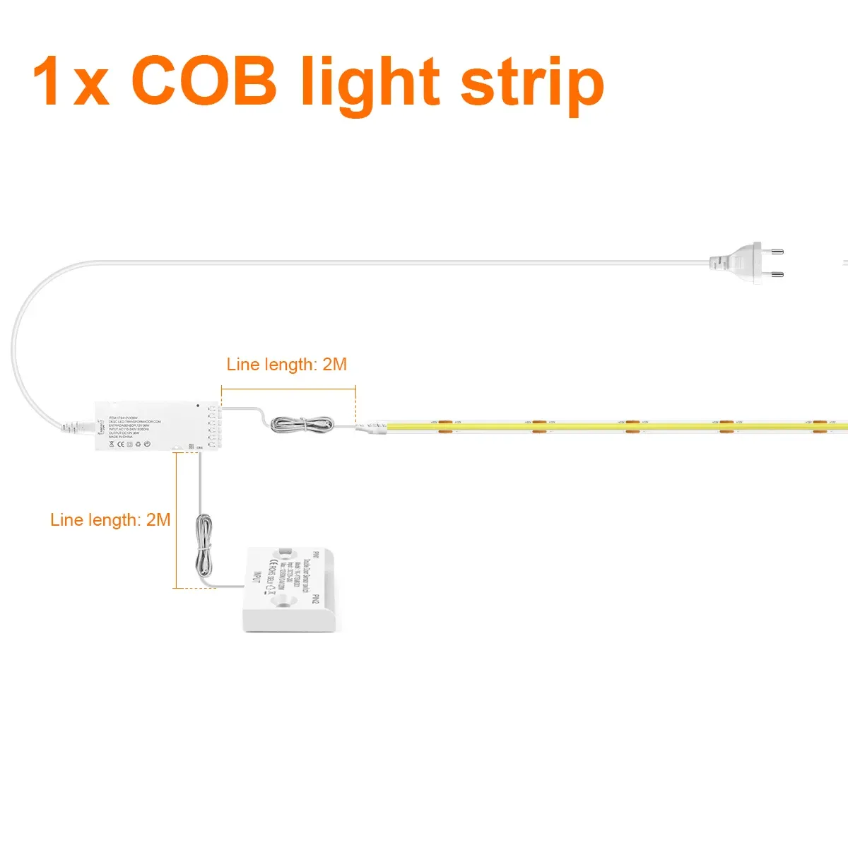 1/2/3/4/5/6 pièces – Bande LED COB avec capteur de porte infrarouge pour armoire de cuisine et placard, kit de bricolage avec contrôleur de proximité 7