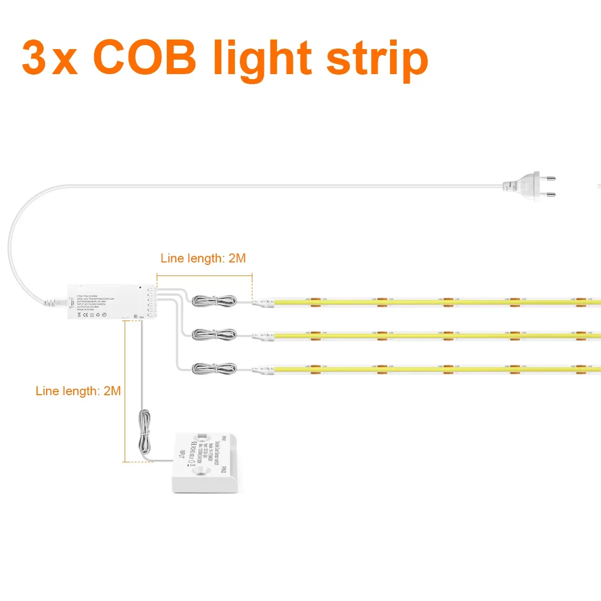 1/2/3/4/5/6 pièces – Bande LED COB avec capteur de porte infrarouge pour armoire de cuisine et placard, kit de bricolage avec contrôleur de proximité 12