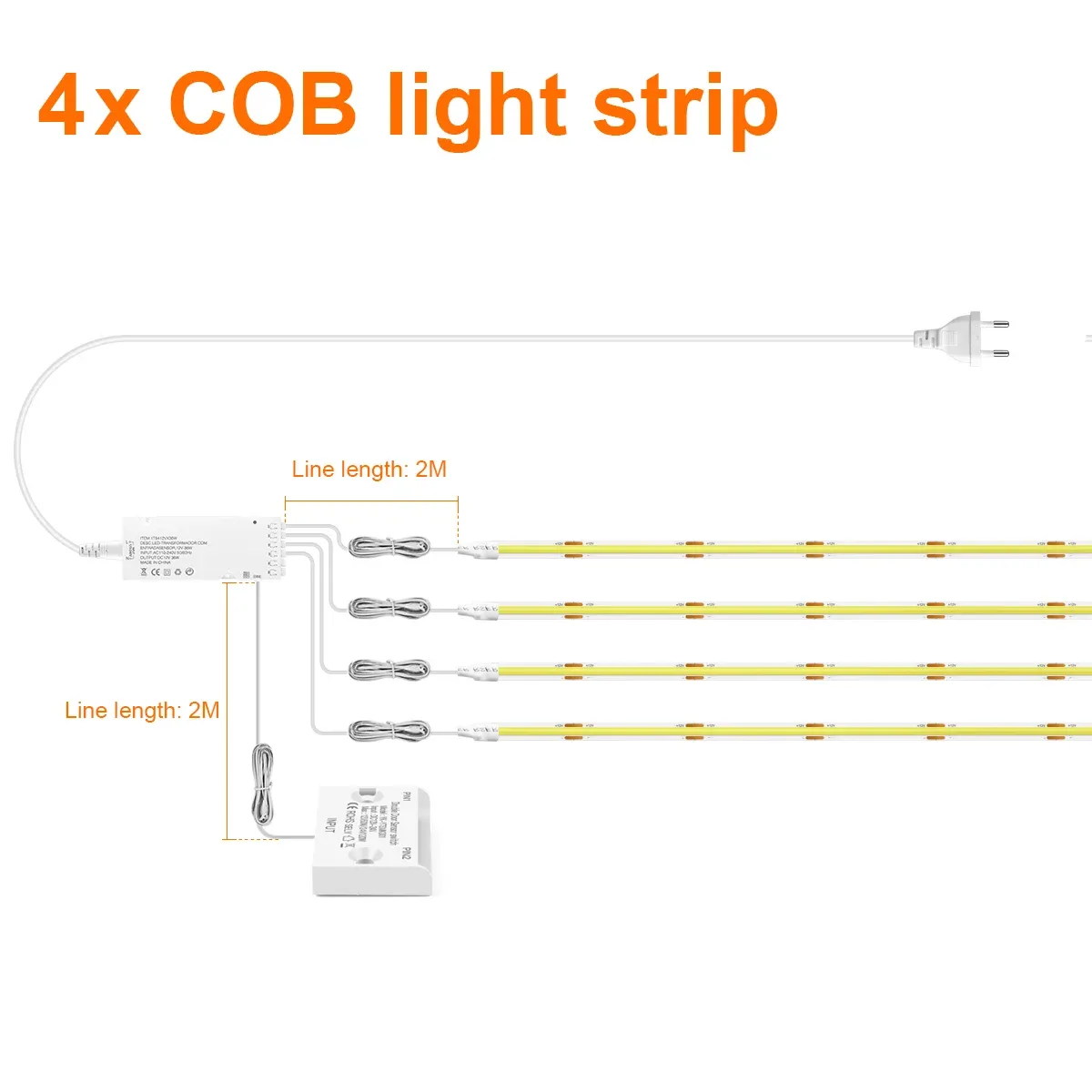 1/2/3/4/5/6 pièces – Bande LED COB avec capteur de porte infrarouge pour armoire de cuisine et placard, kit de bricolage avec contrôleur de proximité 8