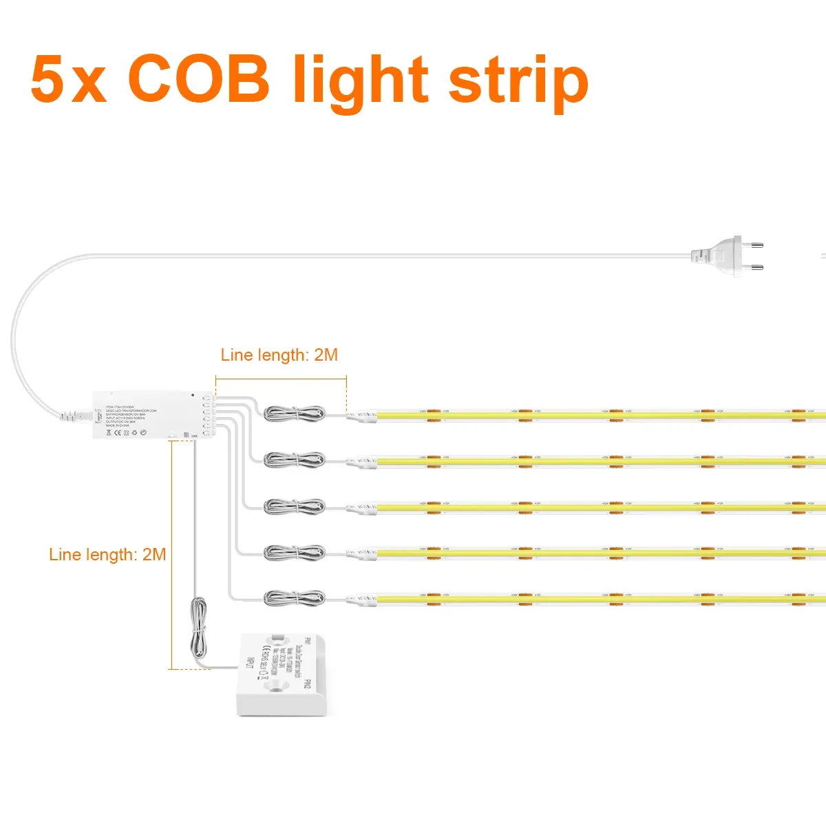 1/2/3/4/5/6 pièces – Bande LED COB avec capteur de porte infrarouge pour armoire de cuisine et placard, kit de bricolage avec contrôleur de proximité 9