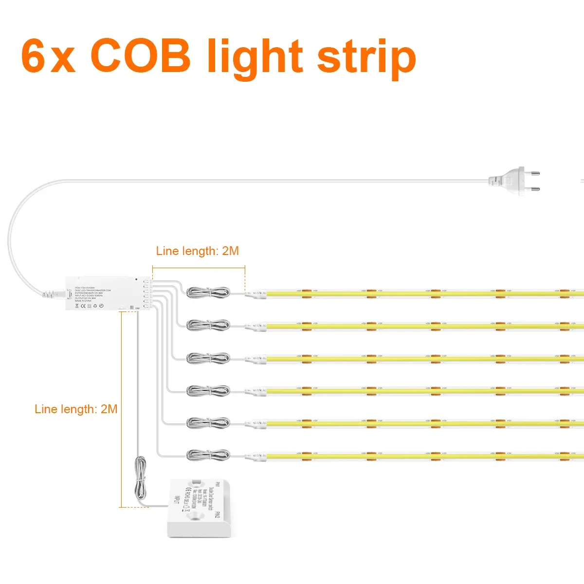 1/2/3/4/5/6 pièces – Bande LED COB avec capteur de porte infrarouge pour armoire de cuisine et placard, kit de bricolage avec contrôleur de proximité 10