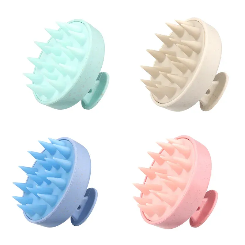 Brosse de shampoing en silicone pour massage du cuir chevelu et lavage des cheveux 6