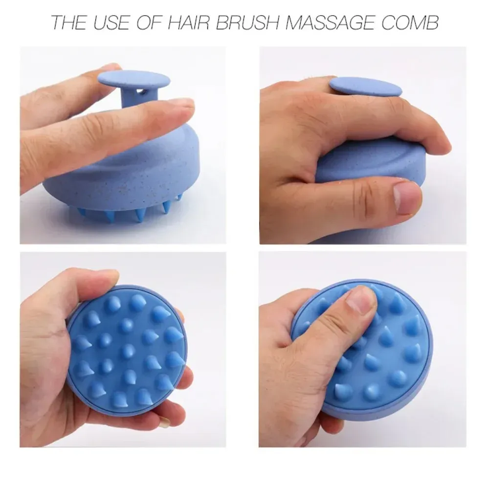 Brosse à shampoing en silicone, ambiance salle de bain