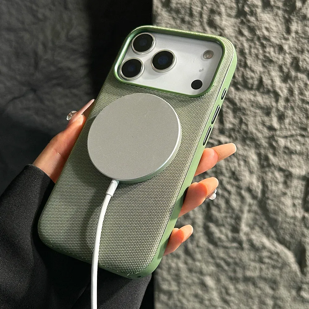 Coque magnétique TechWoven en tissu tissé pour iPhone 18, 17, 17 Pro Max, 17 Air, 16 et 15, compatible MagSafe 5