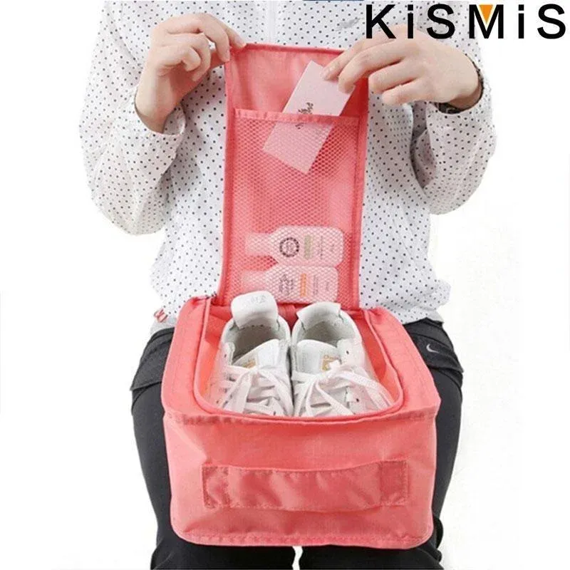 Sac de rangement portable pour chaussures de voyage à fermeture éclair 4