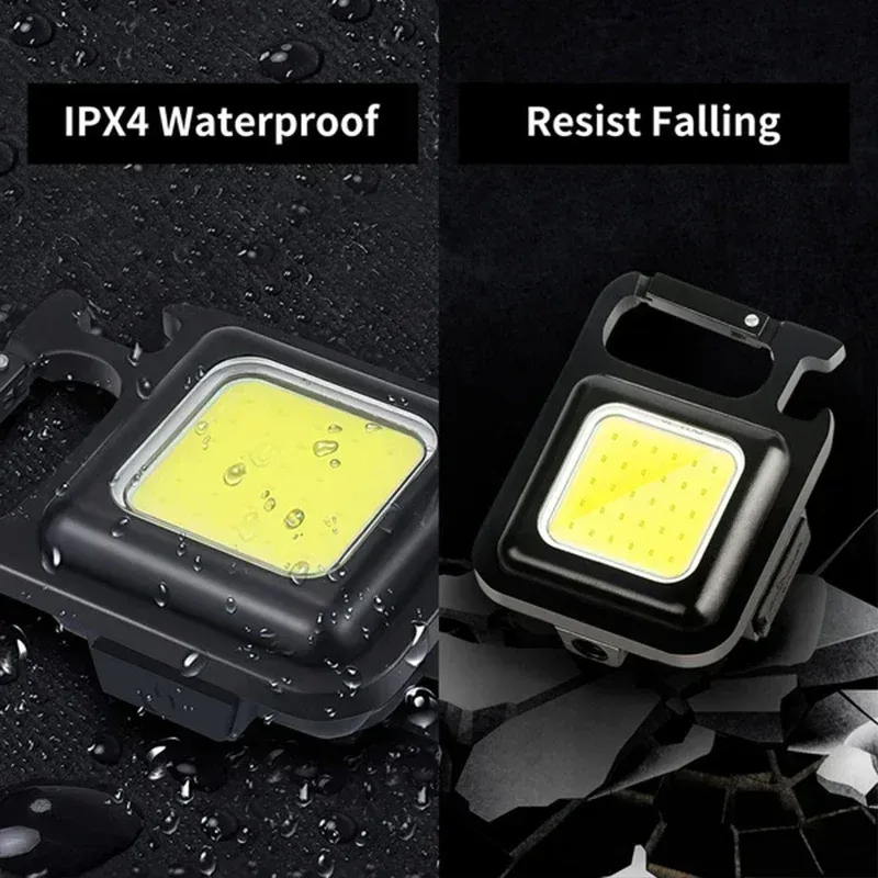 Vue de la lampe de poche porte-clés LED