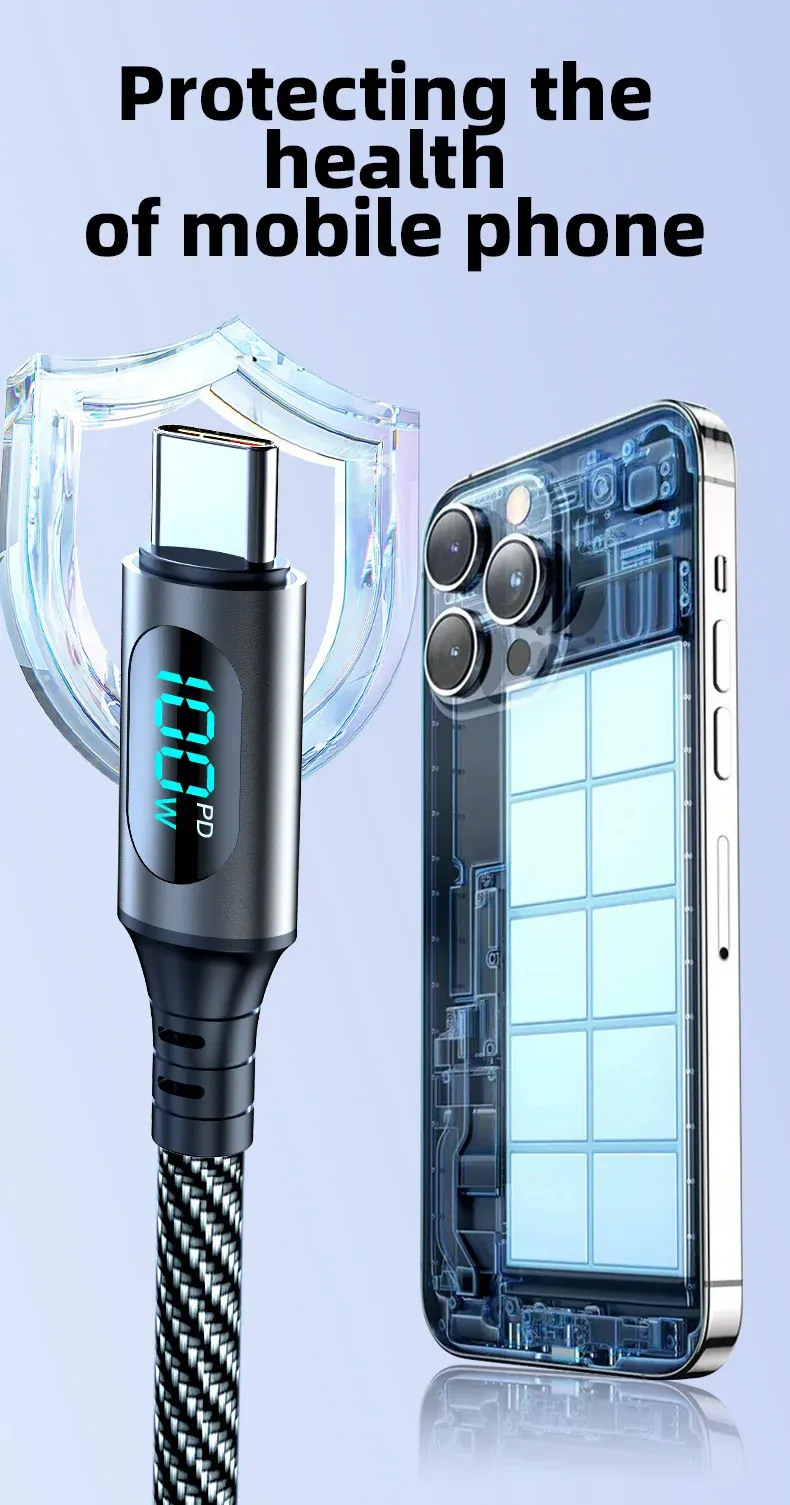 Câble de charge avec afficheur LED, détail