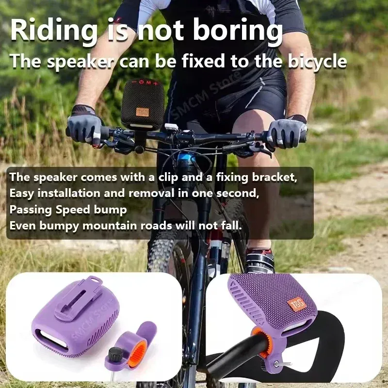 Enceinte Bluetooth portable sans fil TG392 pour vélo et extérieur, haut-parleur de guidon TWS avec caisson de basses étanche pour trottinette 4