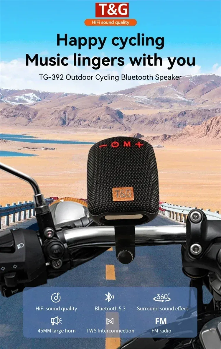 Enceinte Bluetooth TG392 pour vélo, vue 1