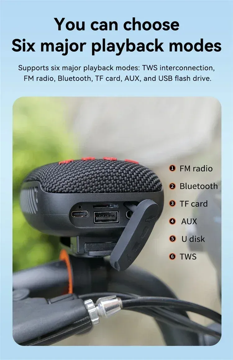 Enceinte Bluetooth TG392 pour vélo, vue 8