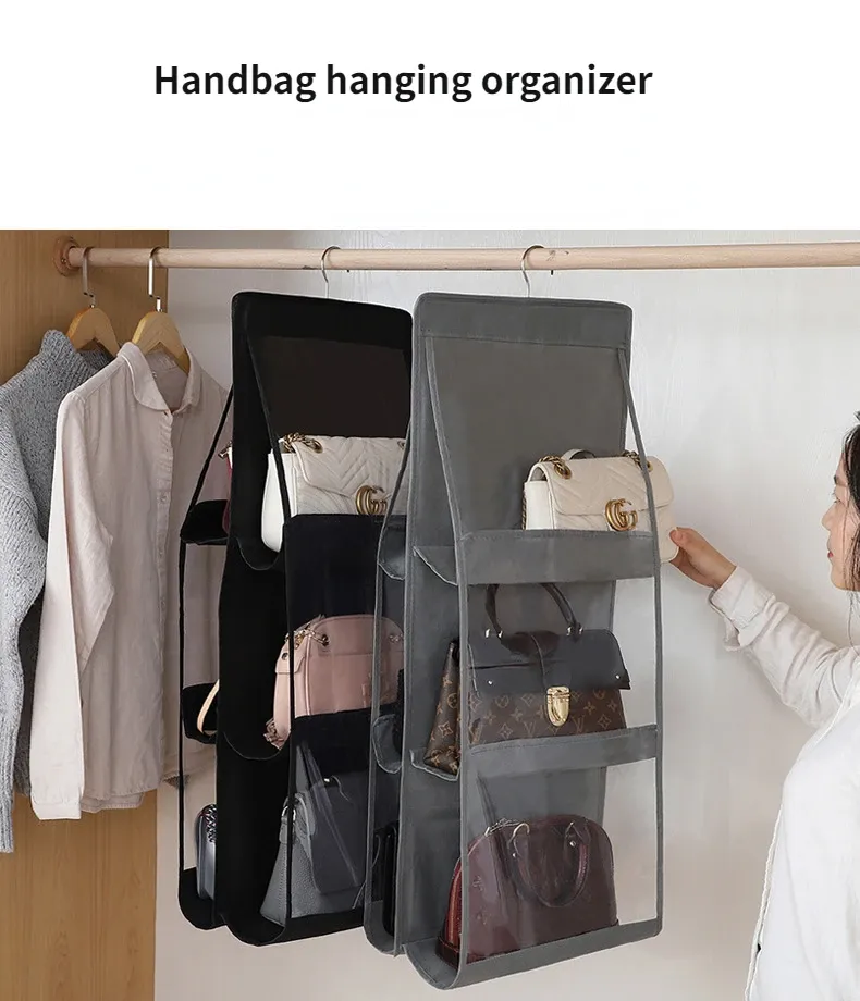 Organisateur de sacs à main dans un placard