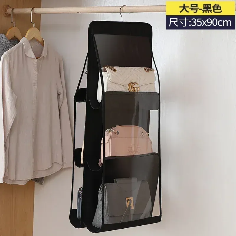 Sac de rangement pour sacs à main, organisateur de placard anti-poussière avec 6 à 8 poches suspendues 7