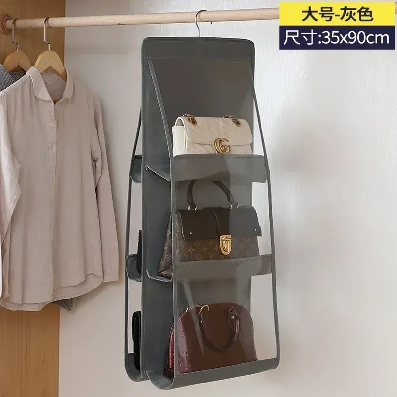 Sac de rangement pour sacs à main, organisateur de placard anti-poussière avec 6 à 8 poches suspendues 8