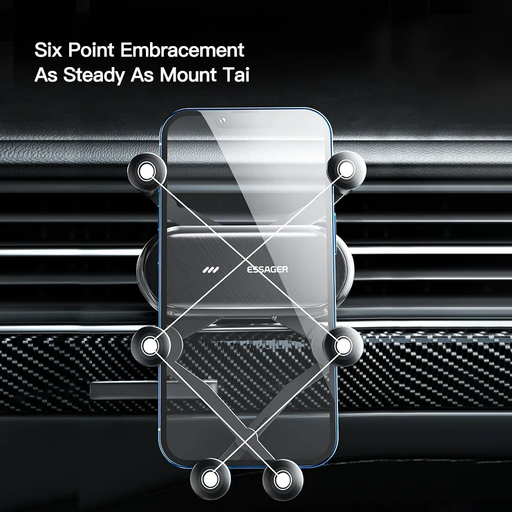 Support de téléphone de voiture par gravité Essager, pince de ventilation, support de téléphone portable pour voiture, compatible GPS avec iPhone 14, 13, 12 Pro et Xiaomi 3
