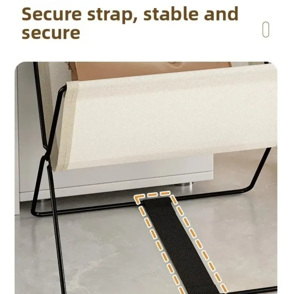Étagère de rangement pliable multifonction à cadre métallique robuste et design ouvert 3