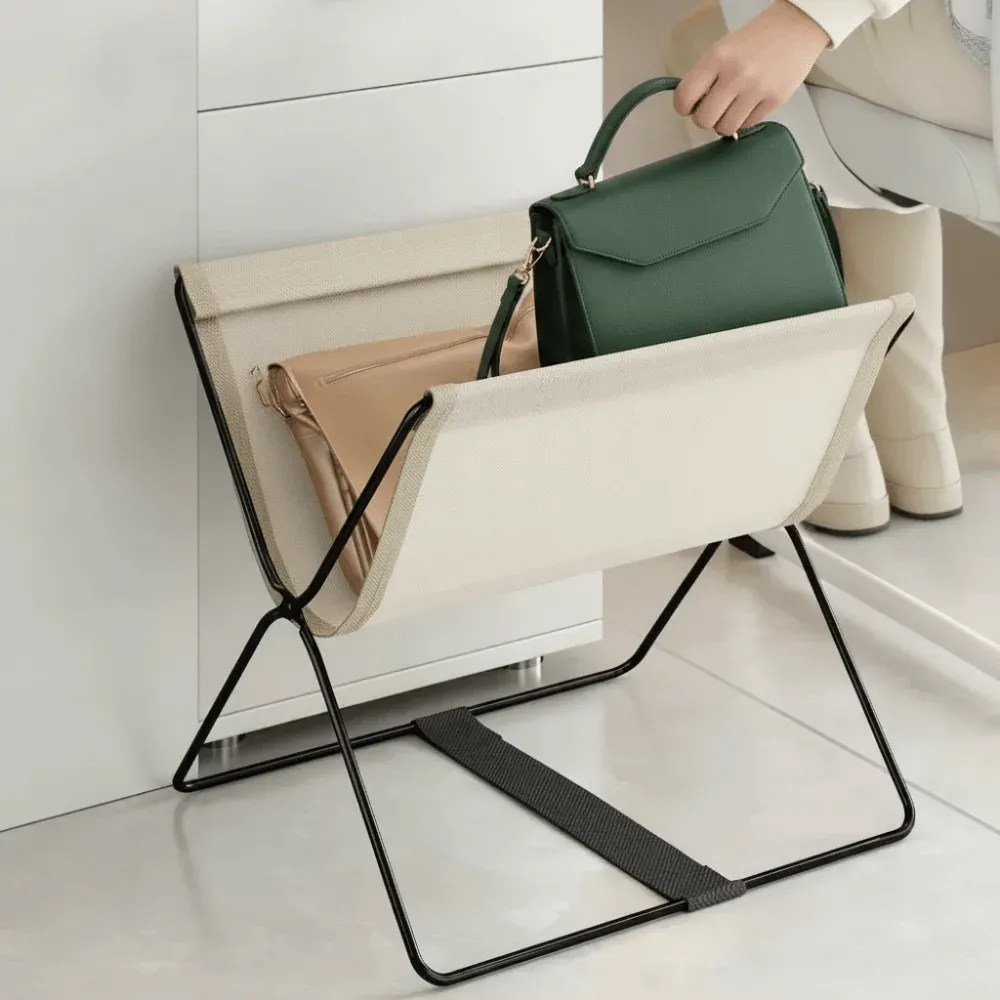 Étagère de rangement pliable multifonction à cadre métallique robuste et design ouvert 2