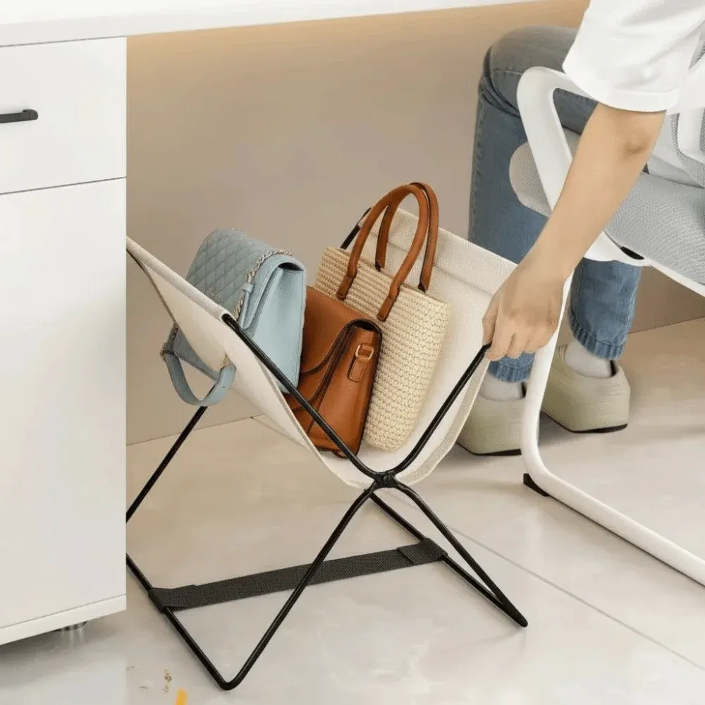 Étagère de rangement pliable multifonction à cadre métallique robuste et design ouvert 4