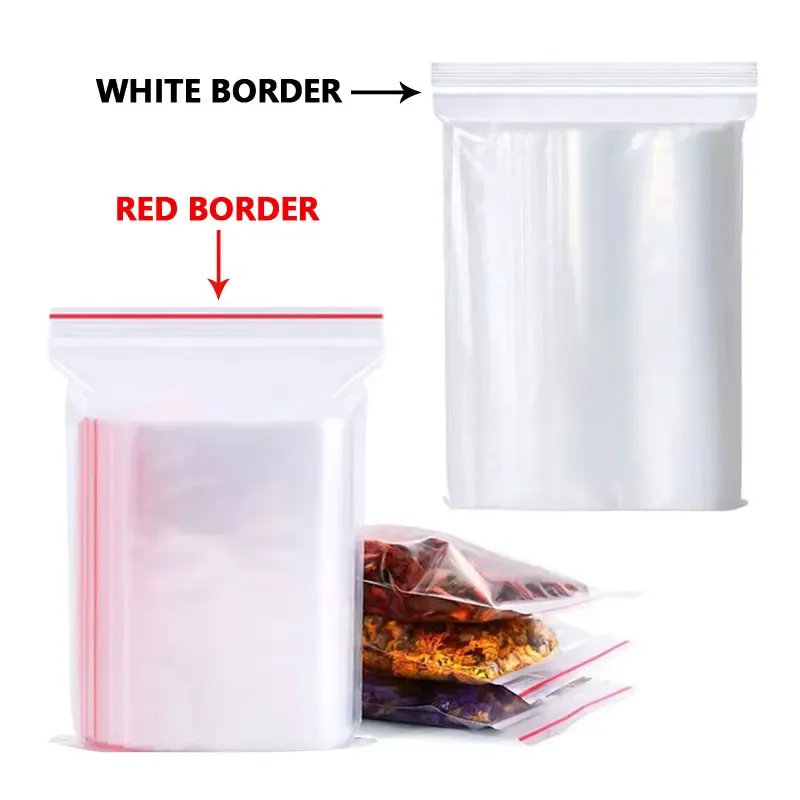 Lot de 100 petits sacs en plastique transparents refermables pour le stockage des aliments 6