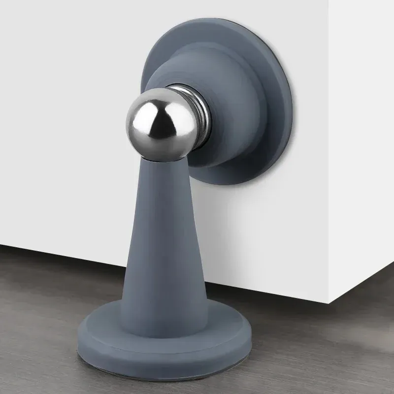 Butée de porte sans perçage pour chambre, protection murale fixe, anti-collision, butée de sol en silicone à forte adhérence pour la maison 6