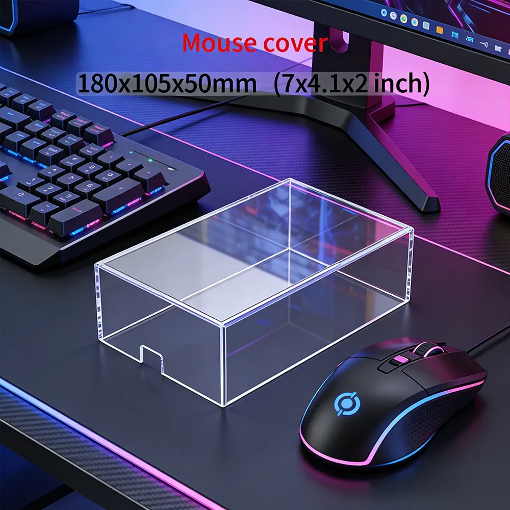 Housse anti-poussière transparente en acrylique pour clavier mécanique, compatible claviers 60, 96, 98 et 104/108 touches 6