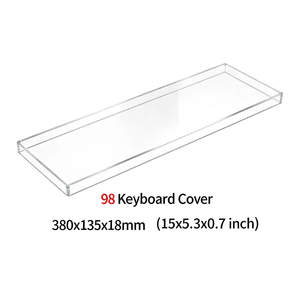 Housse anti-poussière transparente en acrylique pour clavier mécanique, compatible claviers 60, 96, 98 et 104/108 touches 8