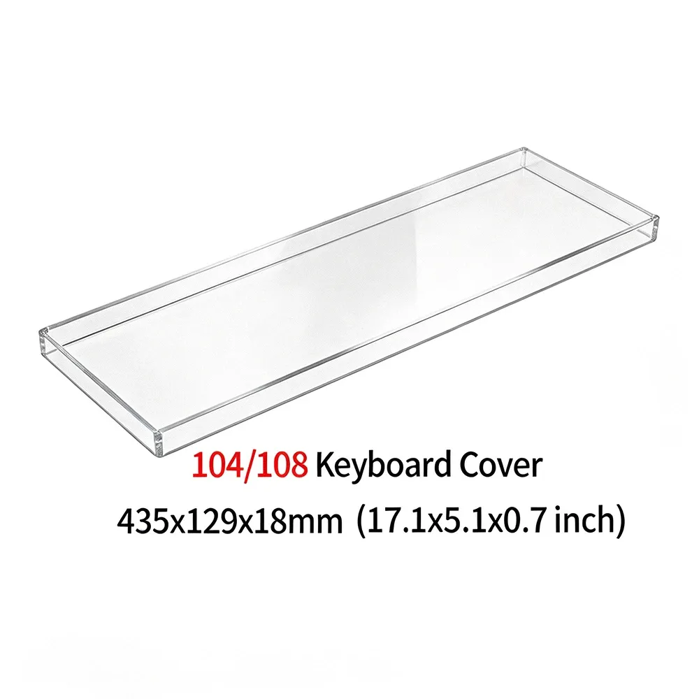 Housse anti-poussière transparente en acrylique pour clavier mécanique, compatible claviers 60, 96, 98 et 104/108 touches 11
