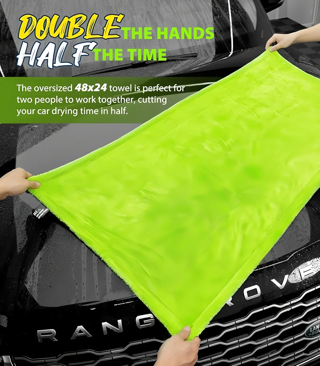 Serviette en microfibre pour séchage de véhicule