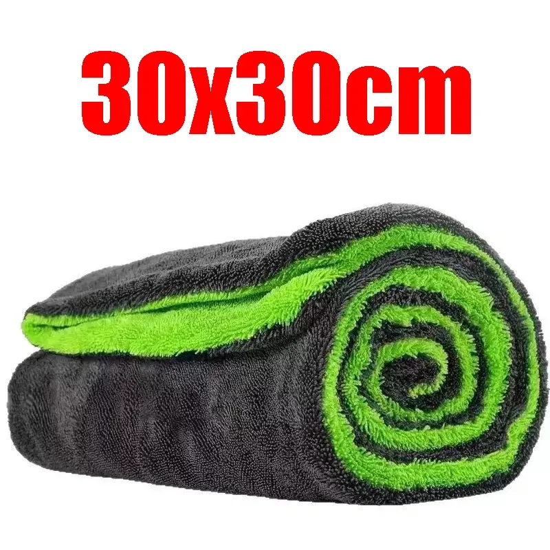 Serviette de lavage pour voiture en microfibre, grand chiffon séchage rapide, chiffon de nettoyage pour vitres de voiture super absorbant, chiffon de détailing automobile épais 9