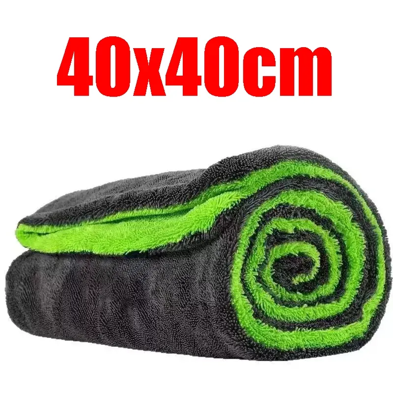 Serviette de lavage pour voiture en microfibre, grand chiffon séchage rapide, chiffon de nettoyage pour vitres de voiture super absorbant, chiffon de détailing automobile épais 12