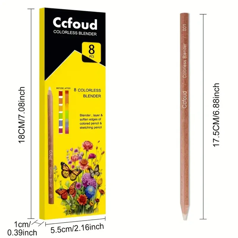 Mélangeur incolore appliqué sur crayons de couleur