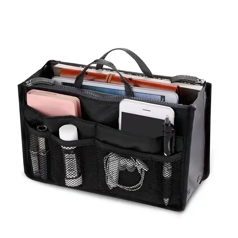 Organisateur de sac à main en nylon pour femmes, insert de voyage avec doublure grande capacité - Image 1